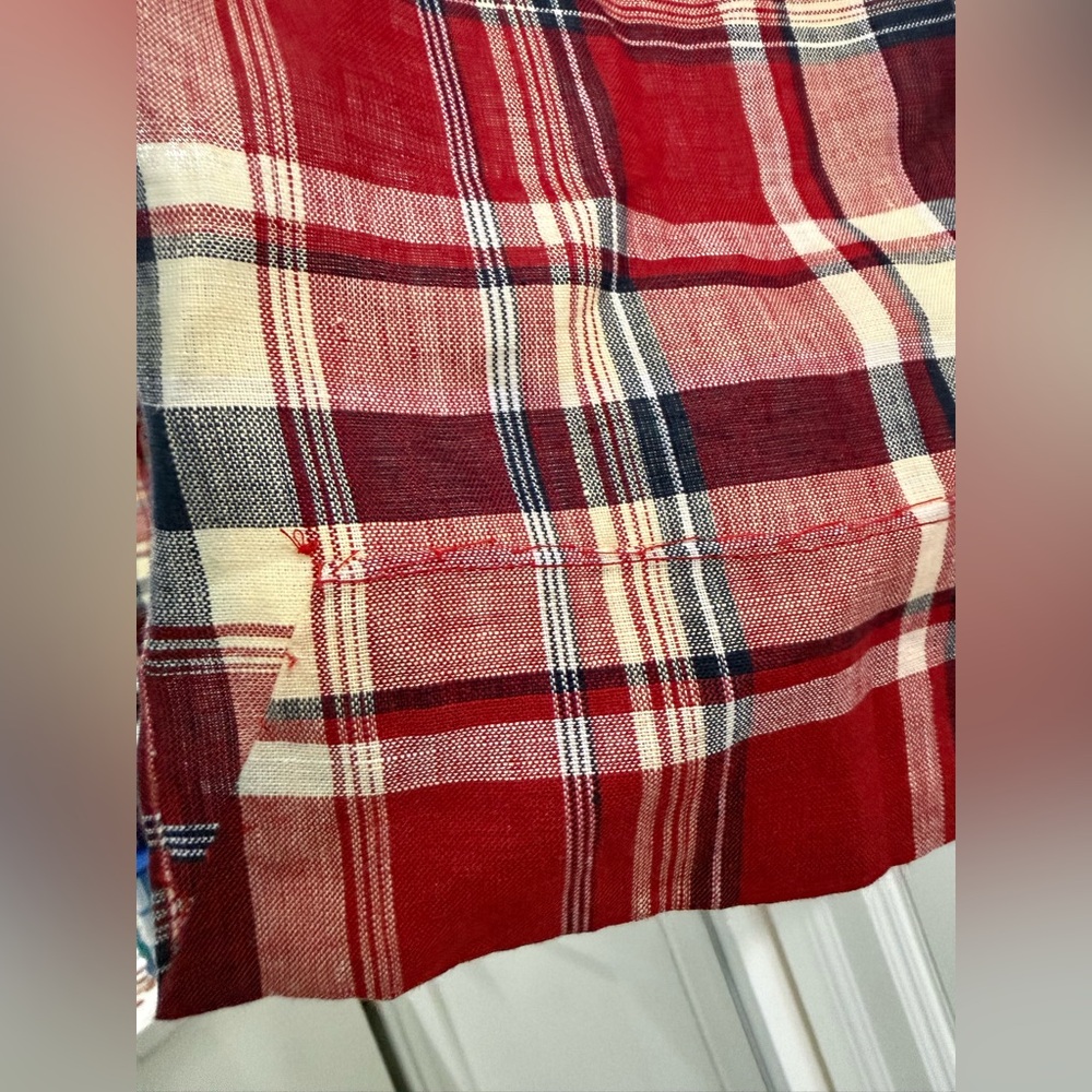 Lauren Ralph Lauren multicolor plaid linen wrap skirt (hemmed) (fair) (read) - Picture 5 of 15